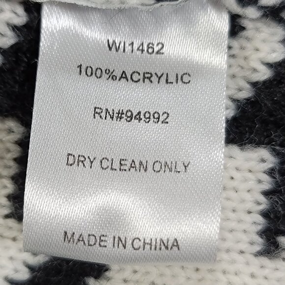 P. Luca Milano Sweater Houndstooth Pattern Acrylic Long Sleeve Women's Sz Small - Picture 9 of 9